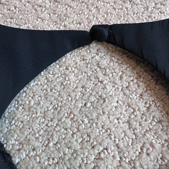 Faviana NY Dress Formal Midi Black Lace Sequin Chiffon Evening Cocktail Plus 14W - Picture 9 of 10